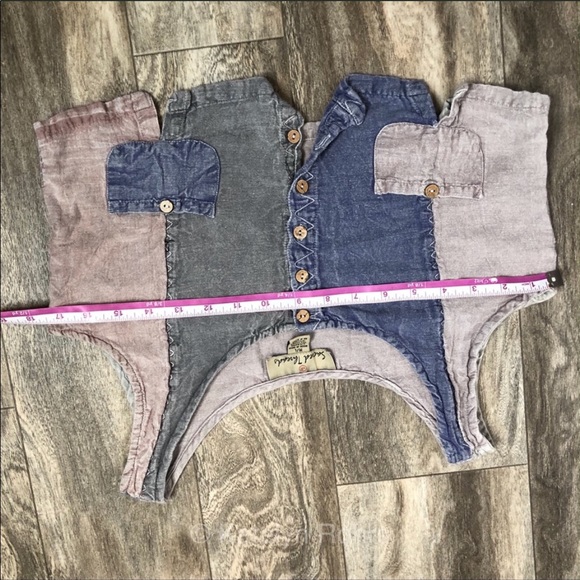 Sacred Threads Linen Patchwork Boho Crop Top M - Picture 5 of 7